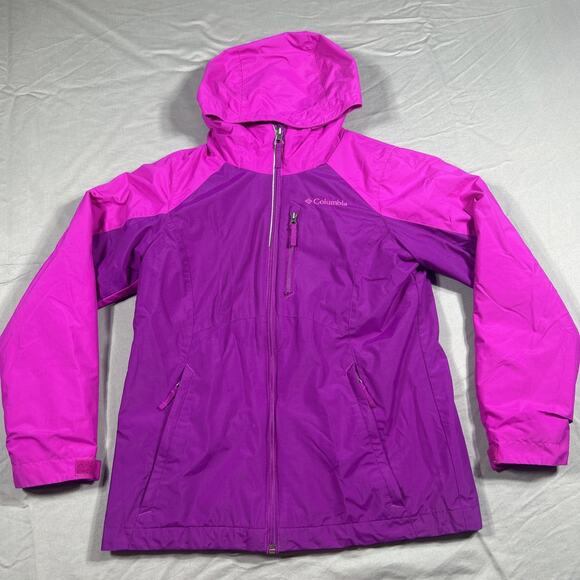 Girls Columbia Pink Coat Fleece Lining Size M Purple - Picture 1 of 16